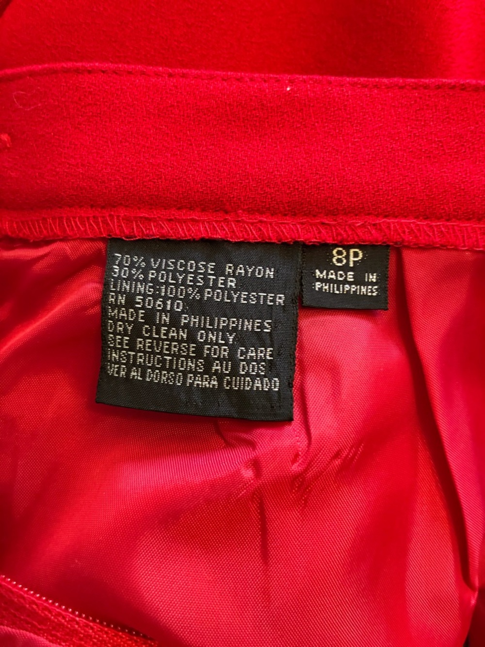 Kasper ASL Red 3 Piece Ensemble “Mad Men” Inspired Rayon Power Suit 60s Vibe - Picture 13 of 16